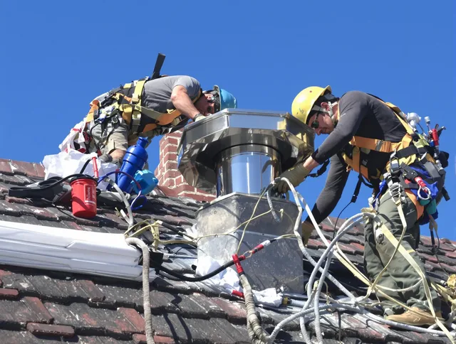 Protective chimney cap installed by New London Chimney Sweep in New London, CT