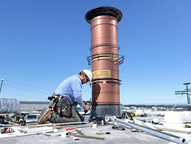 Installed chimney liner by New London Chimney Sweep in New London, CT
