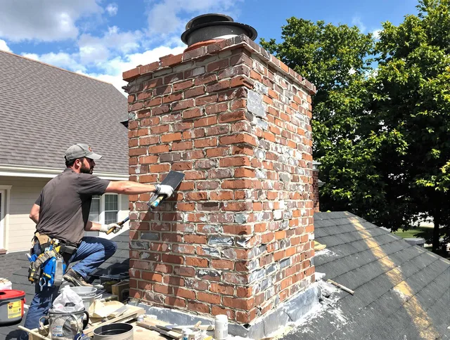 Completed chimney rebuild by New London Chimney Sweep in New London, CT