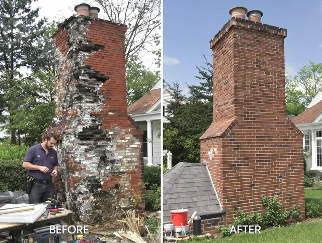 New London Chimney Sweep performing a full chimney restoration in New London, CT