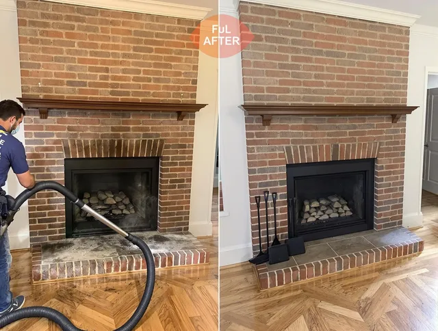 New London Chimney Sweep carefully sanitizing a fireplace in New London, CT