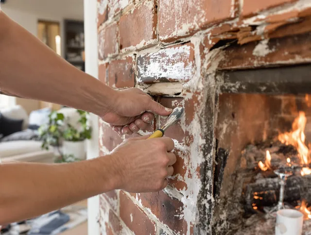 Routine fireplace repair by New London Chimney Sweep in New London, CT
